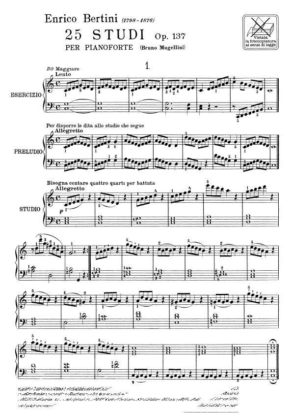 Bertini - 25 Studi Op. 137