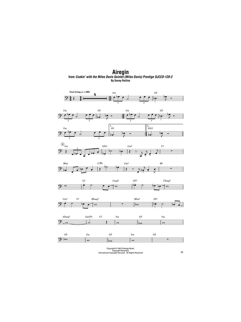 John Coltrane – Omnibook Bass Clef Instruments