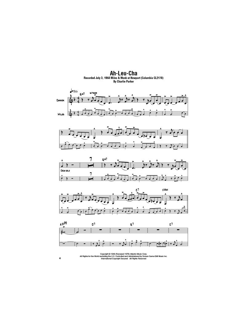 Cannonball Adderley – Omnibook (C Instruments)