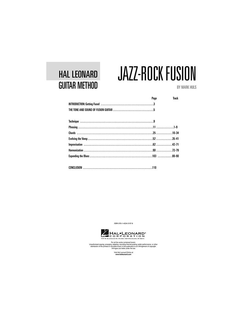Hal Leonard Guitar Method: Jazz-Rock Fusion (book/CD)