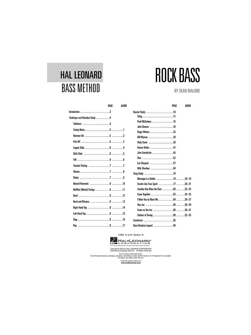 Hal Leonard Bass Method: Rock Bass (book/CD)