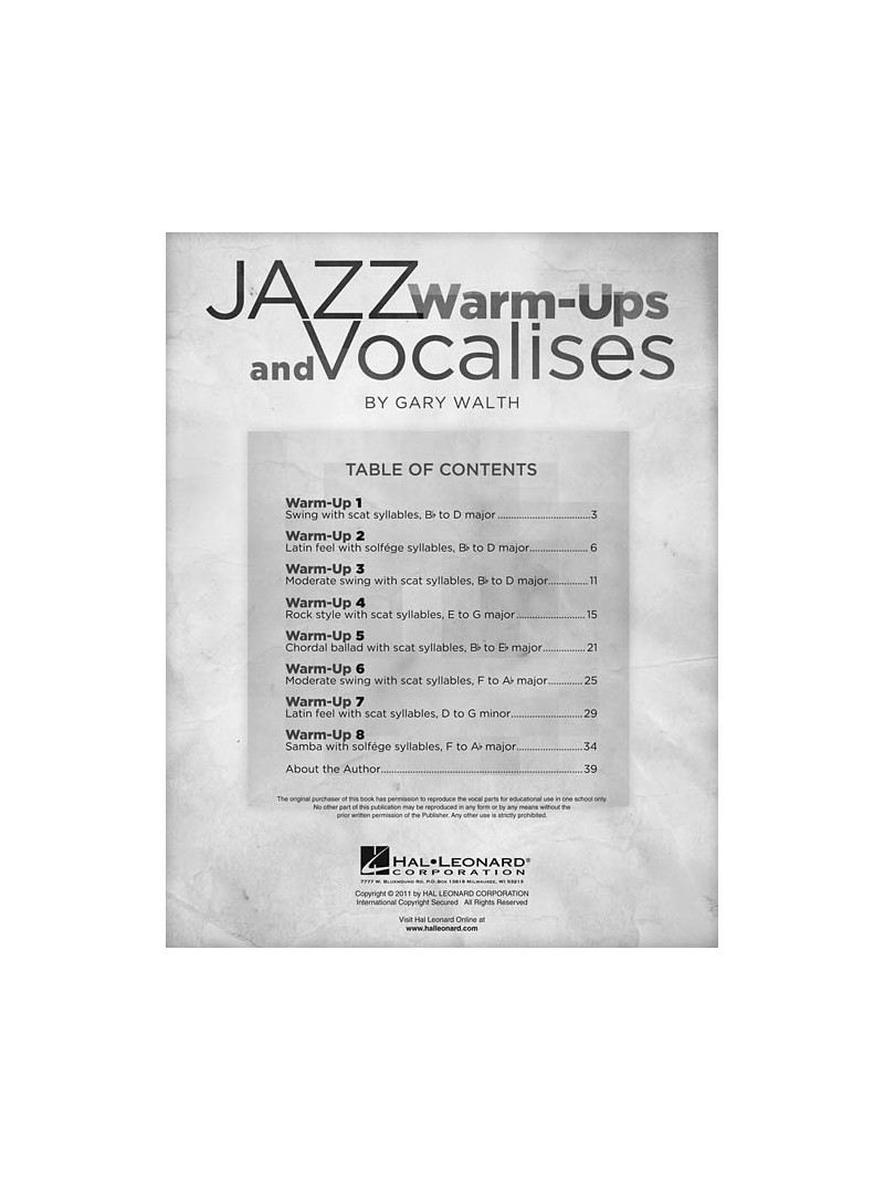 Jazz Warm-ups and Vocalises (book/CD)