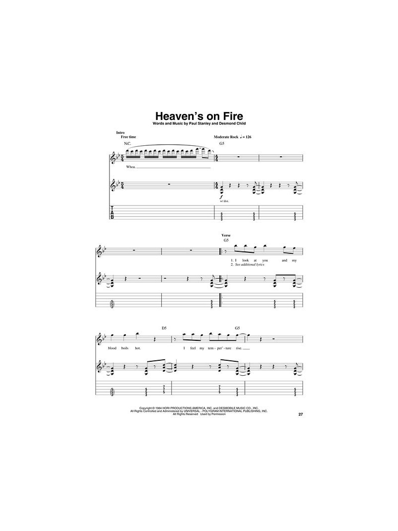 The Kiss: Guitar Play-Along Volume 30 (book/CD)