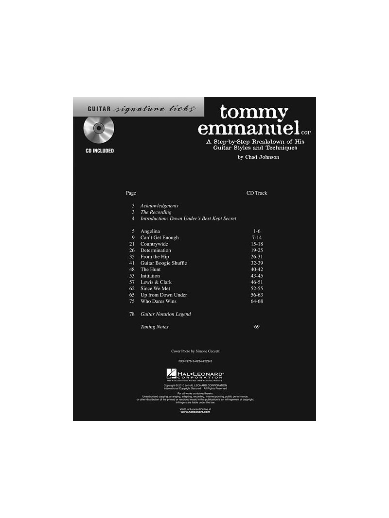Tommy Emmanuel signature Licks (book/CD)