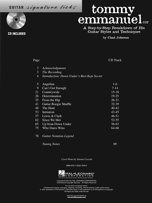 Tommy Emmanuel signature Licks (book/CD)