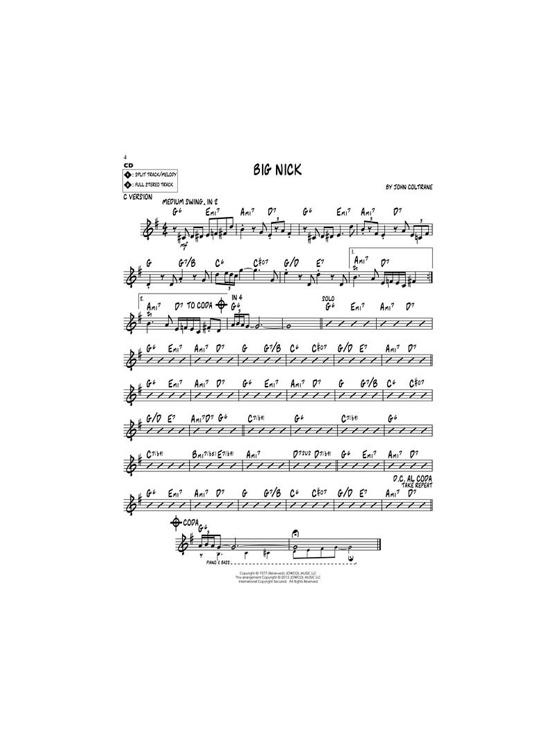 Jazz Play-Along Volume 148: John Coltrane Favorites (book/CD)