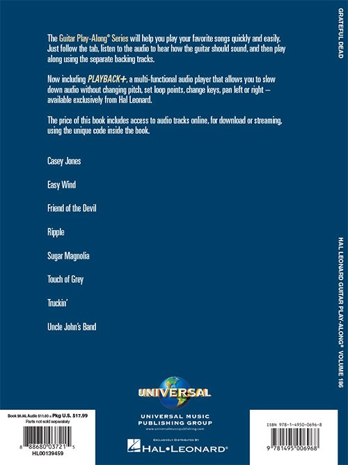 Grateful Dead: Guitar Play-along Volume 186 (book/Audio Online)