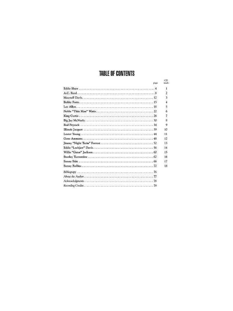 Blues Saxophone: In The Style Of The Masters (book/CD)