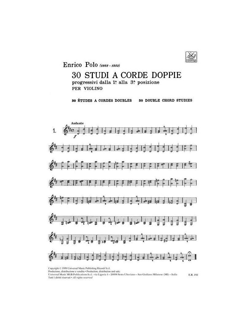30 Studi a doppie corde (Per violino)