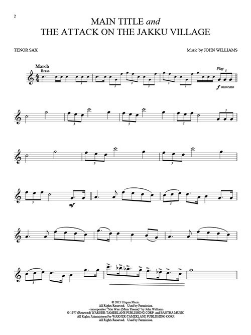 Star Wars: The Force Awakens - Tenor Sax (book/Audio Online)
