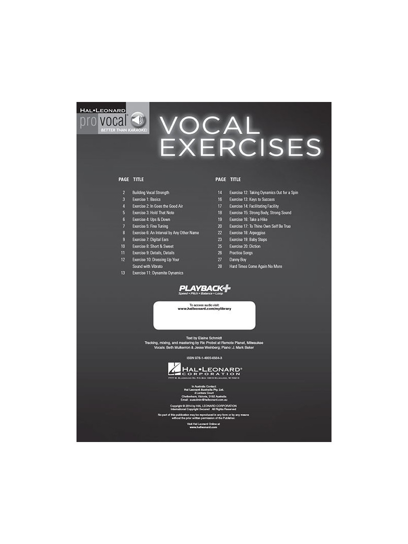 Pro-Vocal: Vocal Exercises (book/CD)