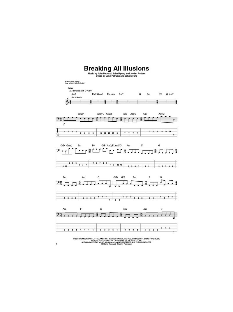 Dream Theater: Bass Play-Along Volume 47 (book/Audio Online)