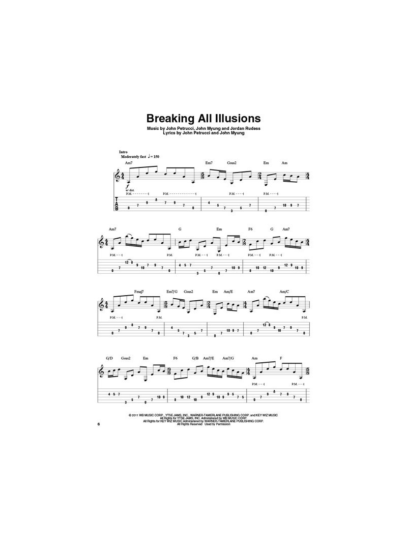 Dream Theater: Guitar Play-Along Volume 167 (book/Audio Online)
