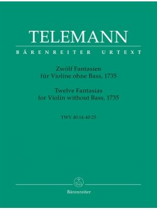 Twelve Fantasias for Violin Without Bass, 1735