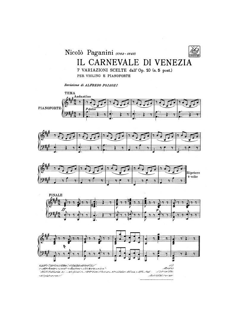 Il Carnevale Di Venezia (Violino)
