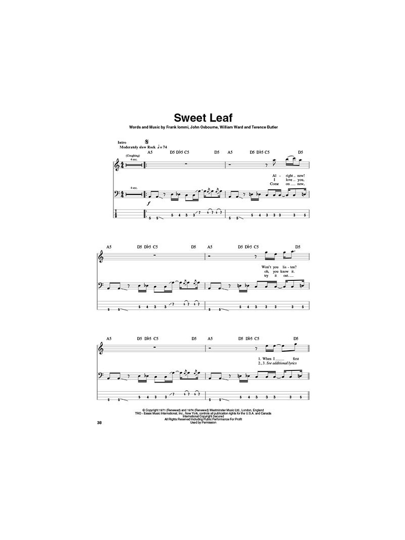 Black Sabbath: Bass Play-Along Volume 26 (book/CD)