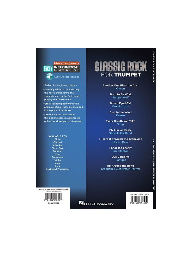 Classic Rock Trumpet - Easy Instrumental Play-Along (book/Audio Access)