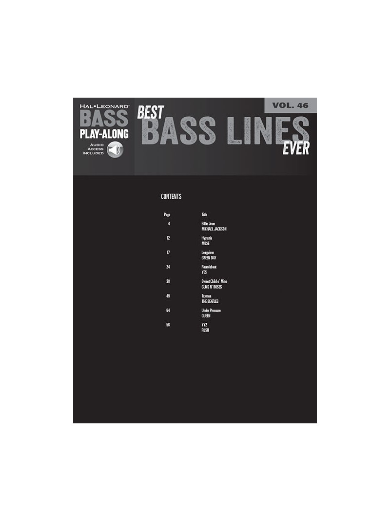Best Bass Lines Ever: Bass Play-Along Volume 25 (book/Audio Online)