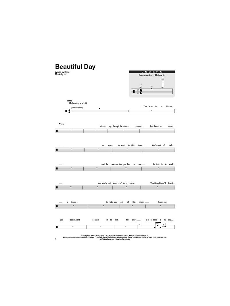 U2: Drum Play-Along Volume 34 (book/CD)
