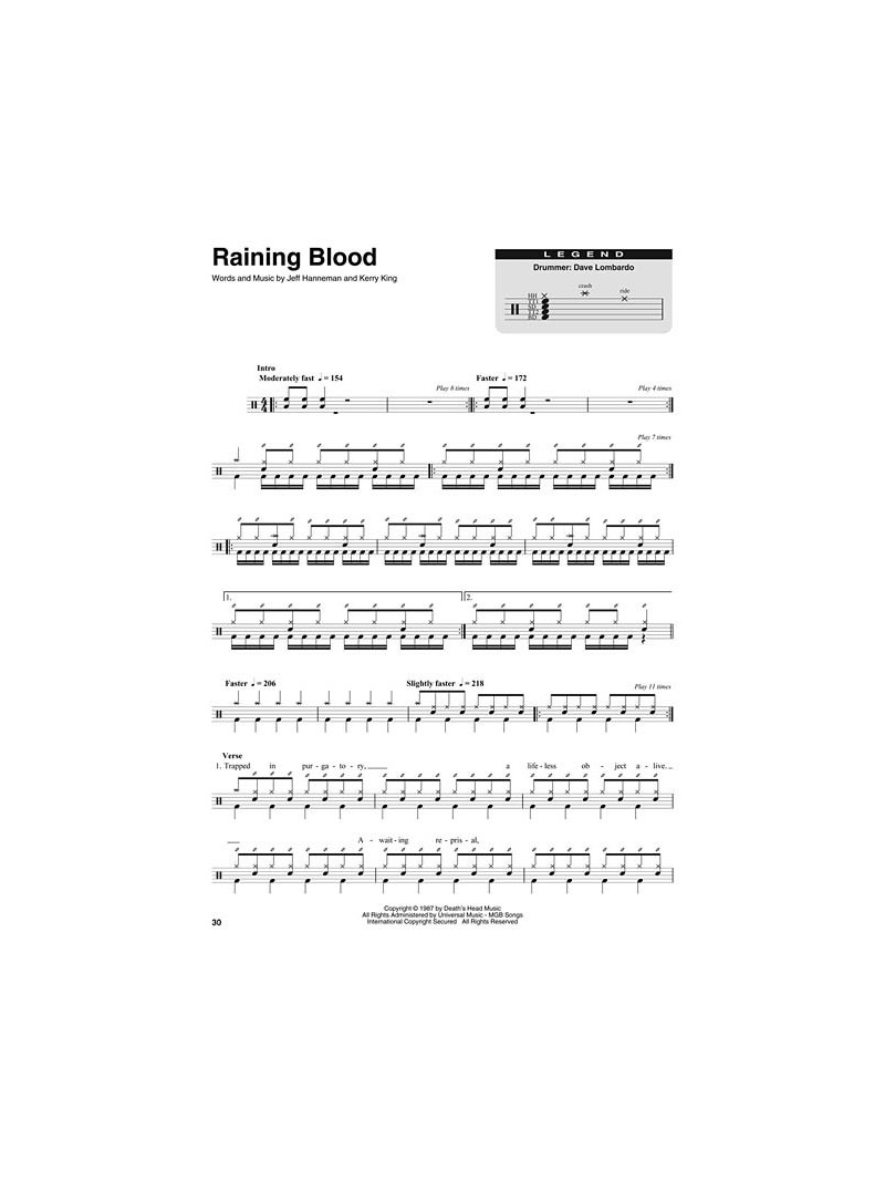 Slayer: Drum Play-Along Volume 37 (book/CD)