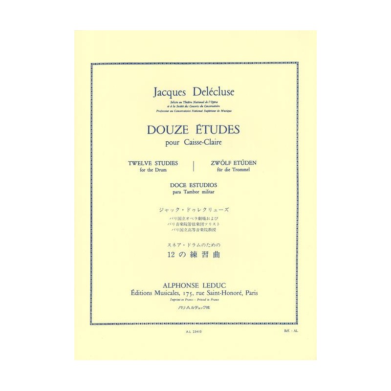 Douze Etudes pour Caisse-Claire