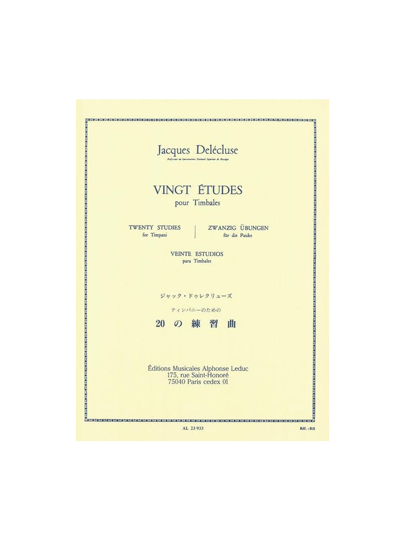 vinght Etudes pour Timbales