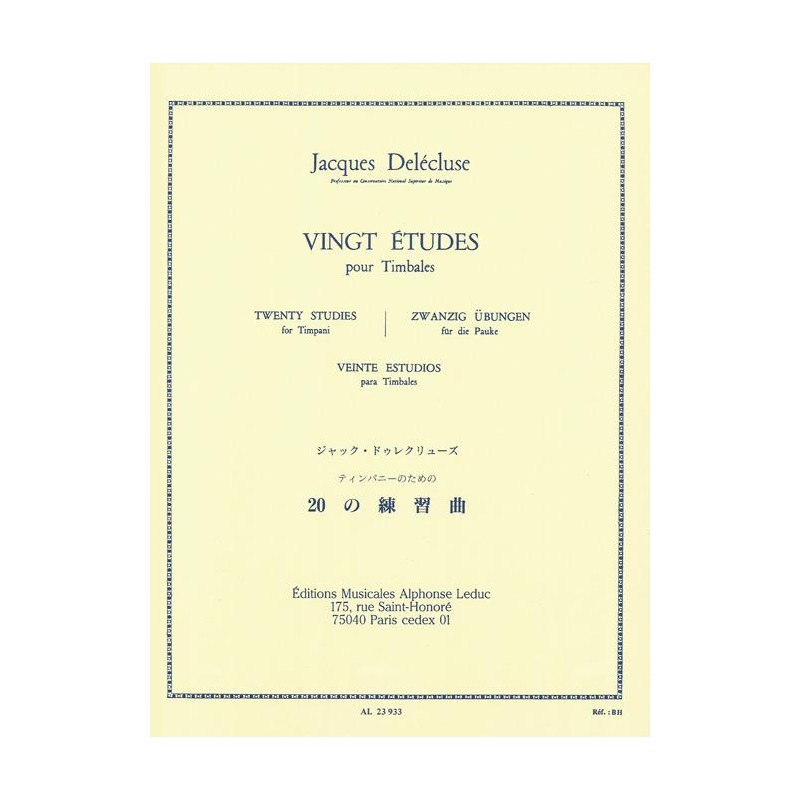 Vingt (20) Etudes pour Timbales-3 Cahier