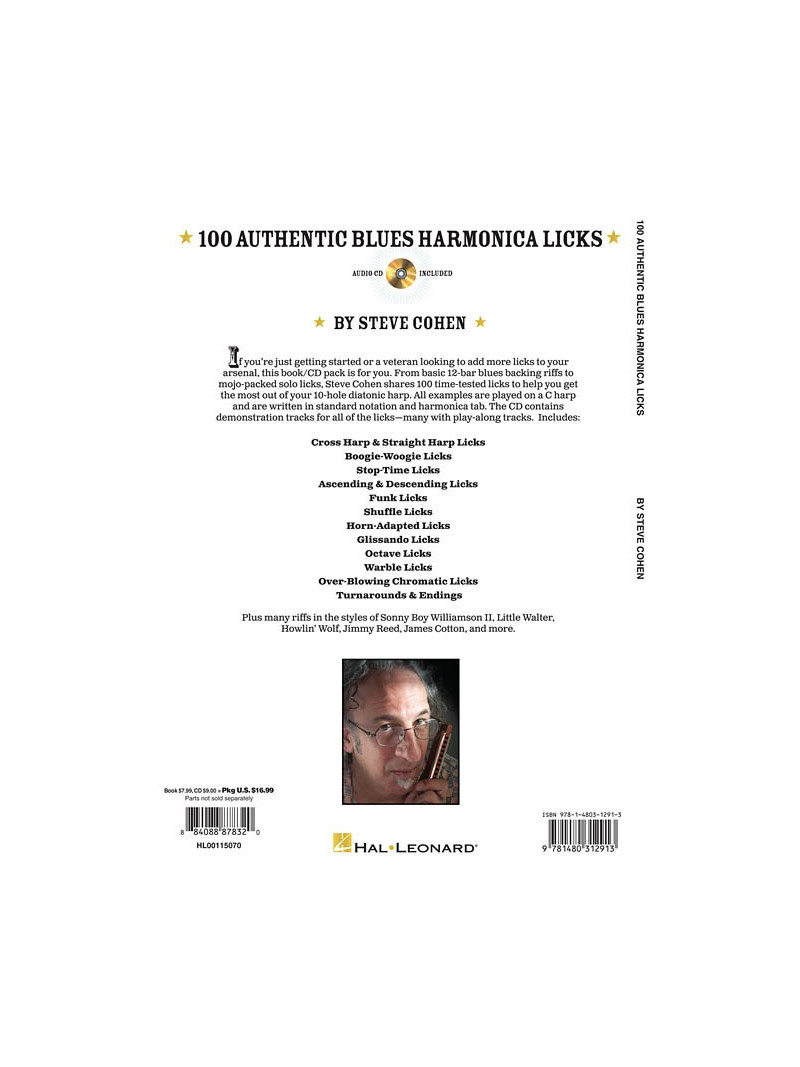 100 Authentic Blues Harmonica Licks (book/CD)