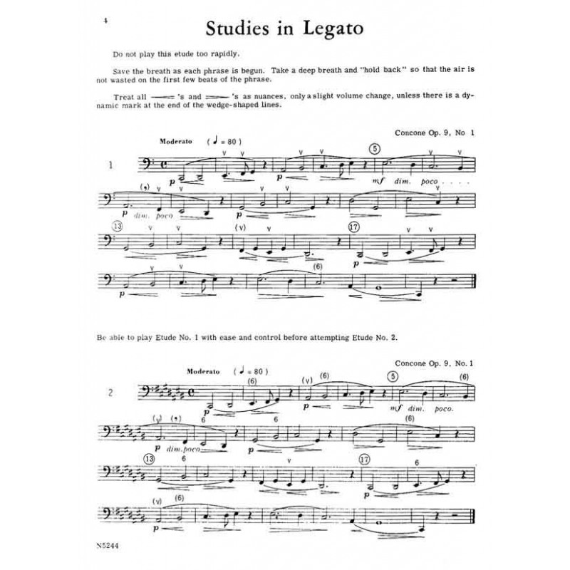 trombone basso, studi tuba, studi sul legato, libri sulla tuba