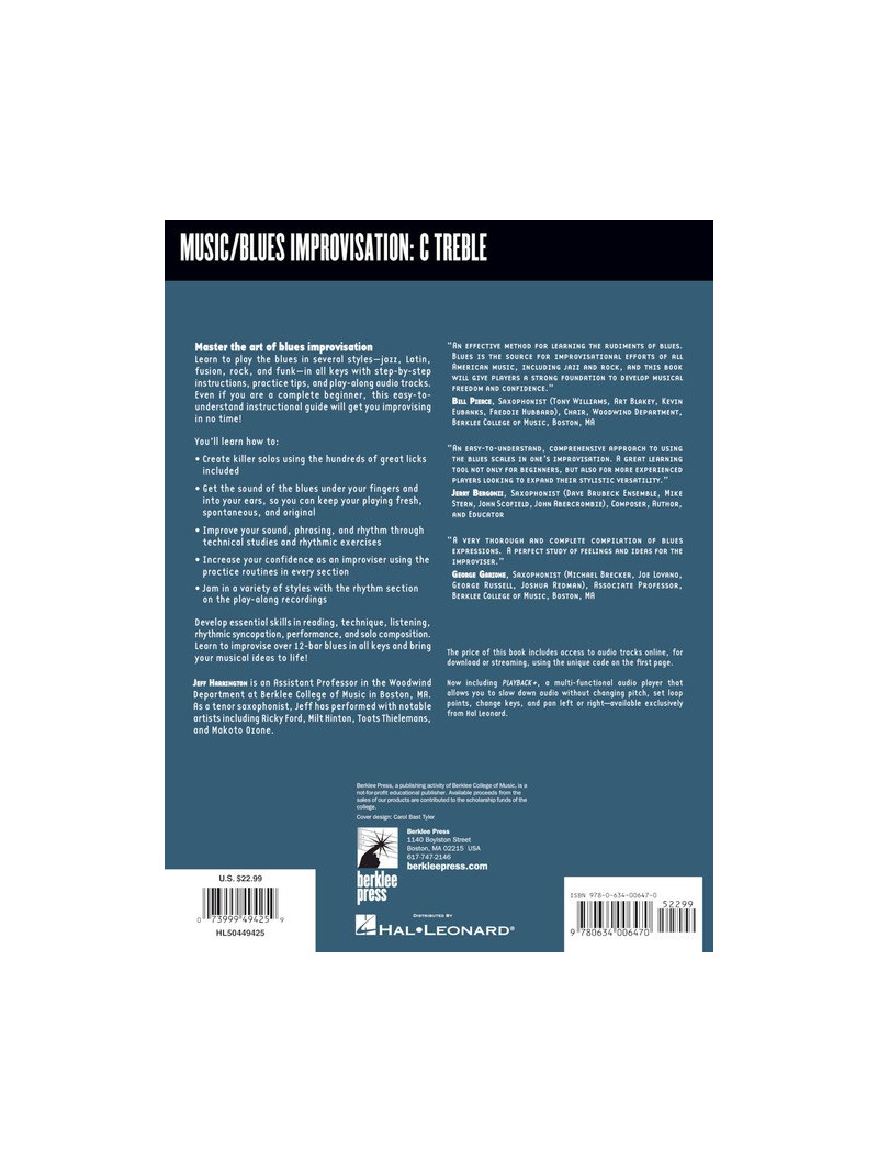 Blues Improvisation Complete - C Treble Instruments (book/CD)