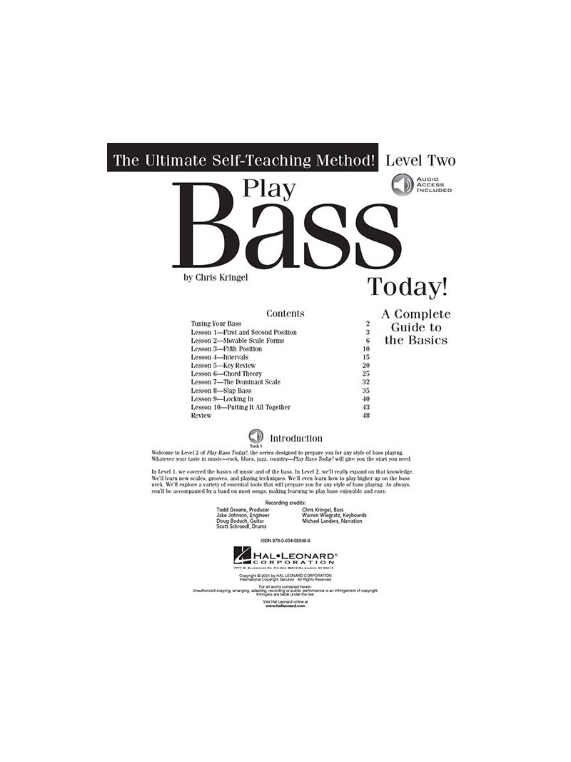 Play Bass Today! - Level 2 (book/CD)
