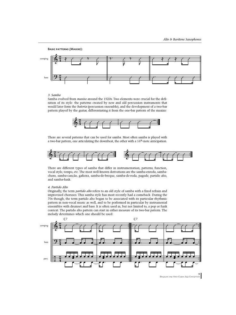 Brazilian & Afro Cuban Jazz Conception Alto and Baritone Saxophone (Book/CD)