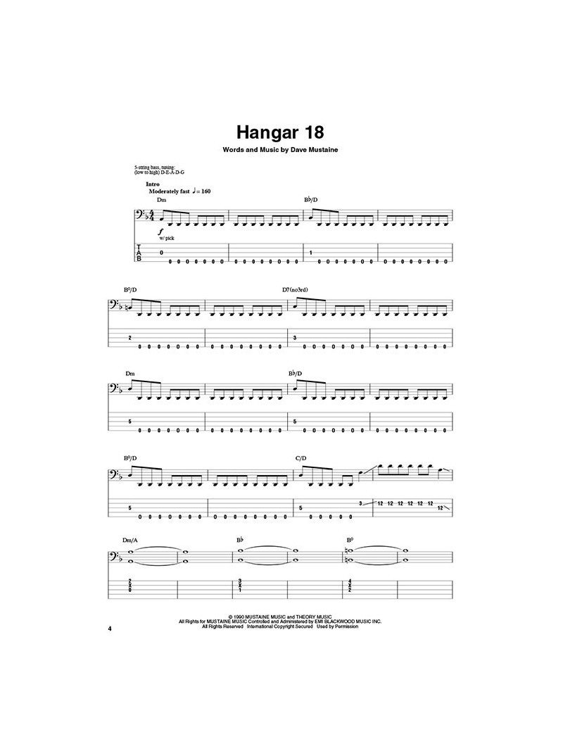 Megadeth: Bass Play-Along Volume 44 (book/CD)