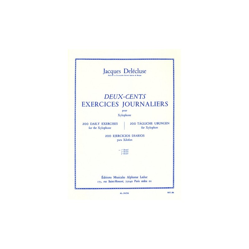 Deux-Cents Exercises Journaliers pour Xylophone