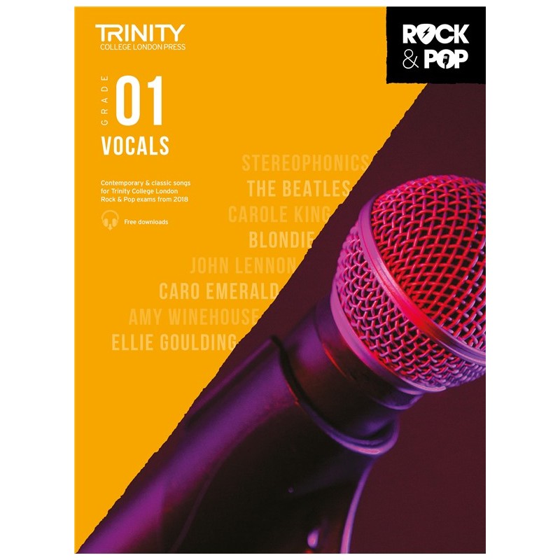 Rock & Pop Exams: Vocals Grade 1 from 2018 (book/download)