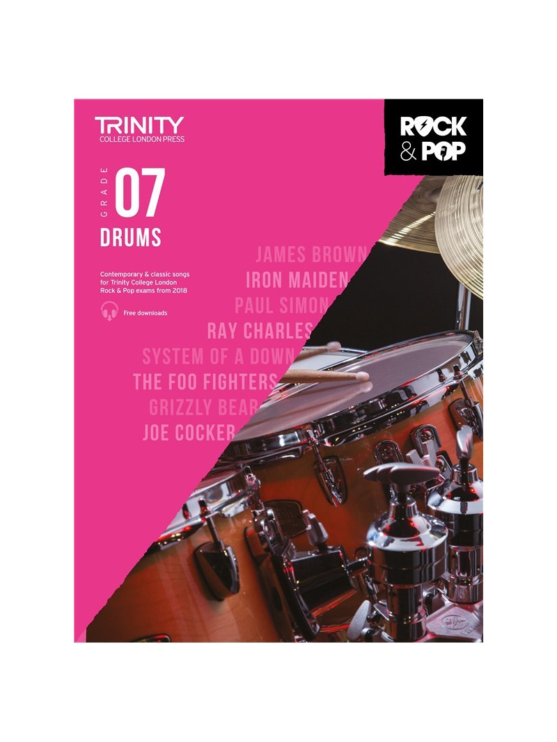 Rock & Pop Exams: Drums Grade 7 from 2018 (book/download)