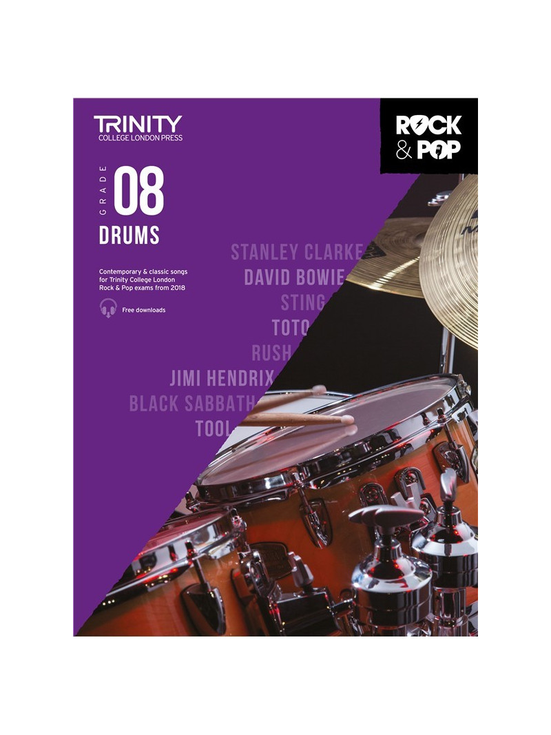 Rock & Pop Exams: Drums Grade 8 from 2018 (book/download)