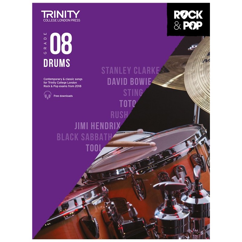 Rock & Pop Exams: Drums Grade 8 from 2018 (book/download)