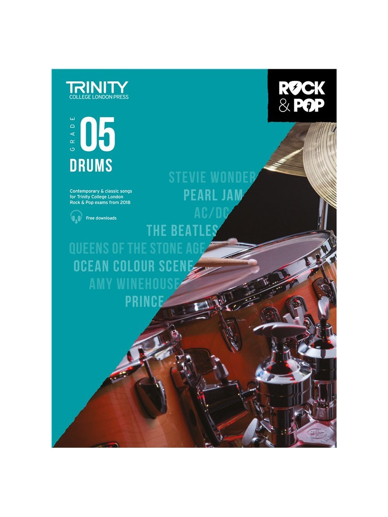 Rock & Pop Exams: Drums Grade 5 from 2018 (book/download)
