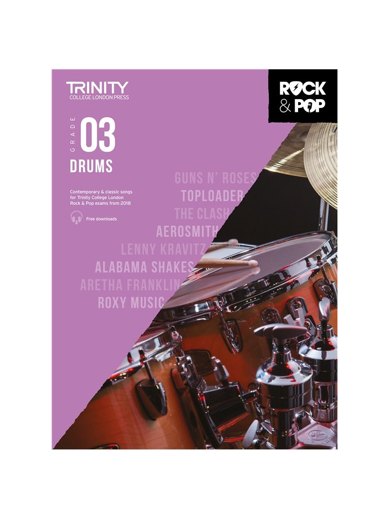 Rock & Pop Exams: Drums Grade 3 from 2018 (book/download)