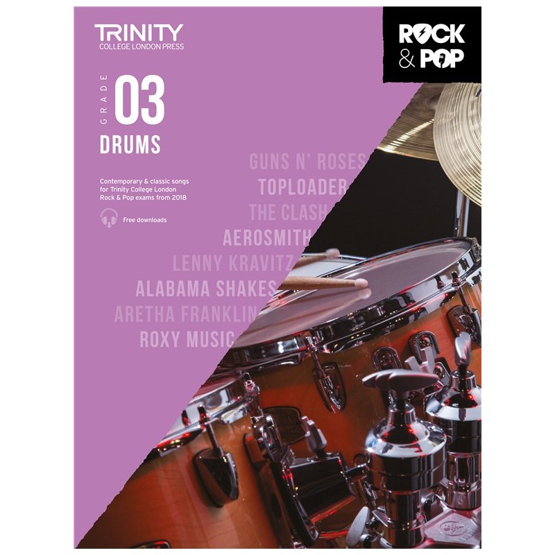 Rock & Pop Exams: Drums Grade 3 from 2018 (book/download)