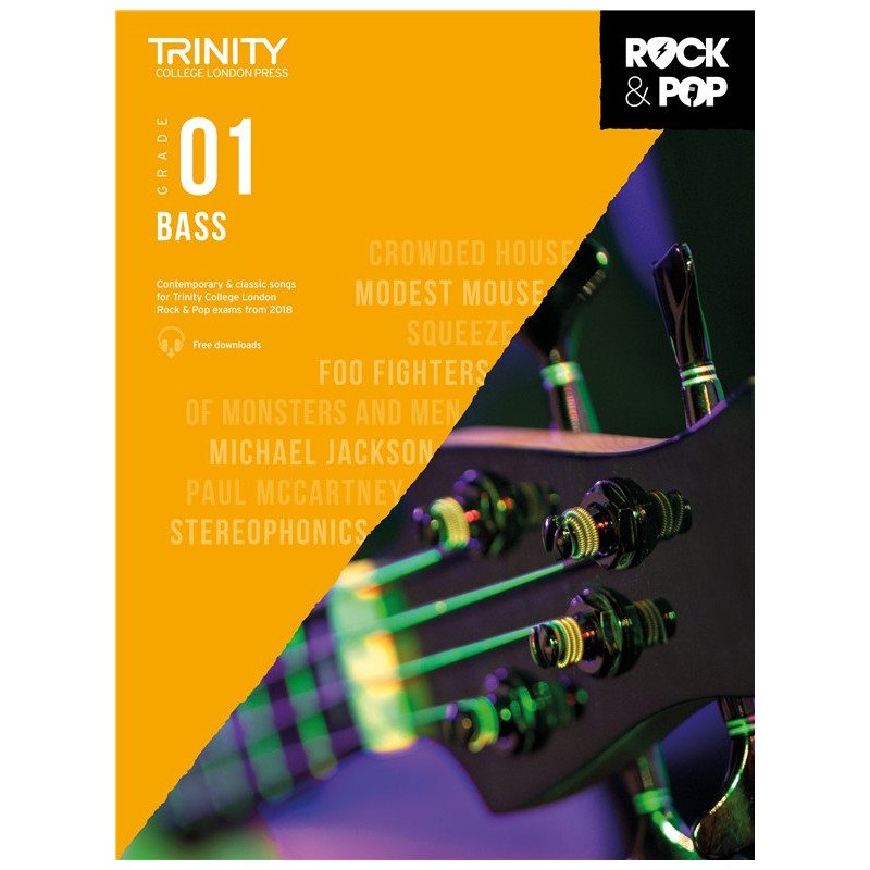Rock & Pop Exams: Bass Grade 1 from 2018 (book/download)