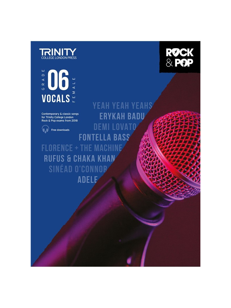 Rock & Pop Exams: Female Vocals Grade 6 from 2018 (book/download)