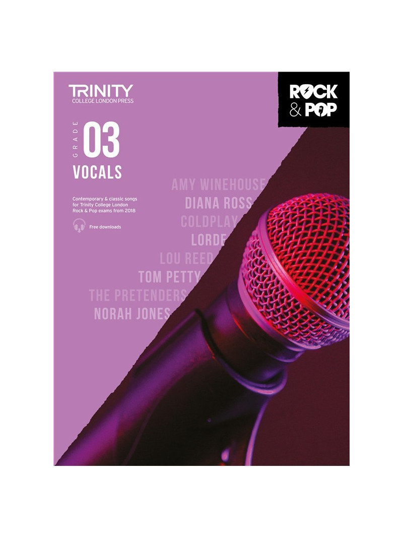 Rock & Pop Exams: Vocals Grade 3 from 2018 (book/download)