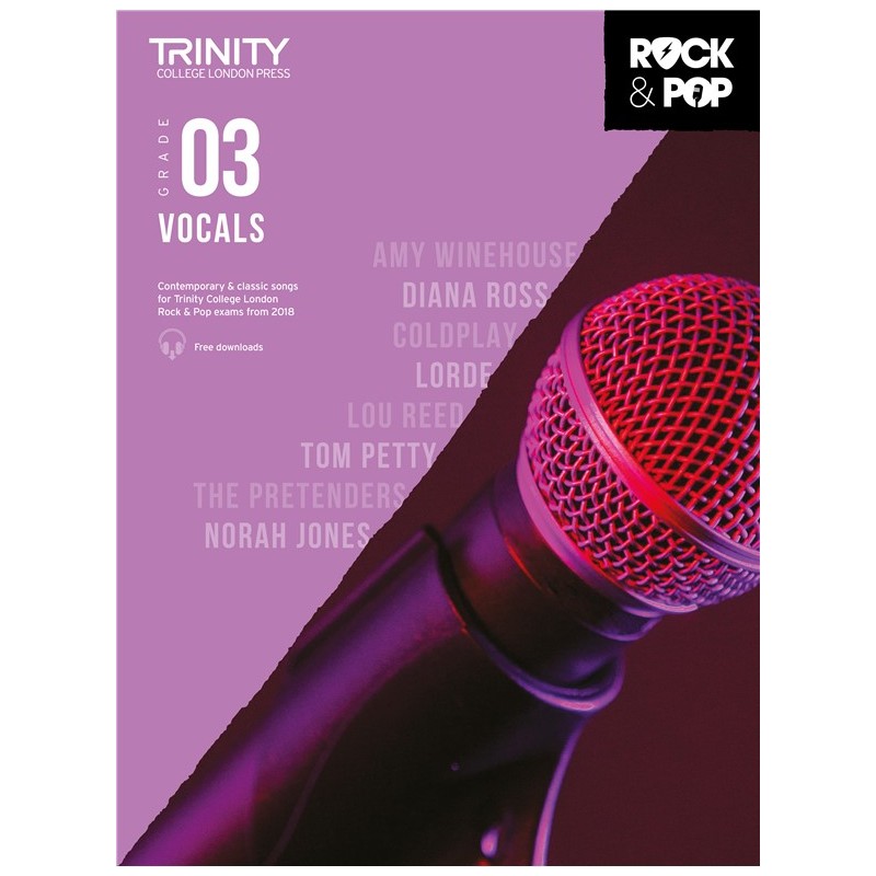 Rock & Pop Exams: Vocals Grade 3 from 2018 (book/download)