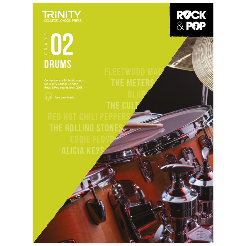 Rock & Pop Exams: Drums Grade 2 from 2018 (book/download)