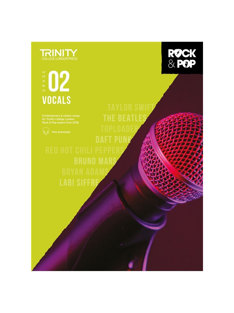 Rock & Pop Exams: Vocals Grade 2 from 2018 (book/download)