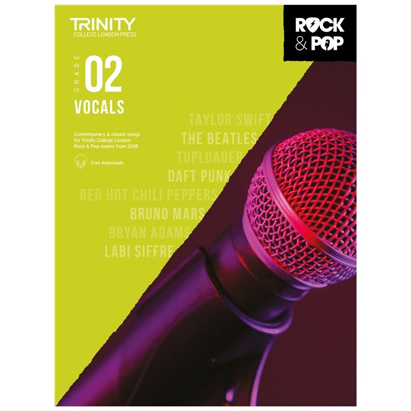 Rock & Pop Exams: Vocals Grade 2 from 2018 (book/download)
