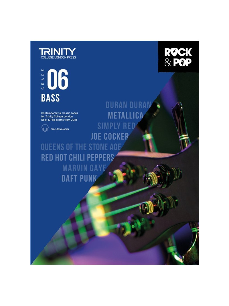Rock & Pop Exams: Bass Grade 6 from 2018 (book/download)