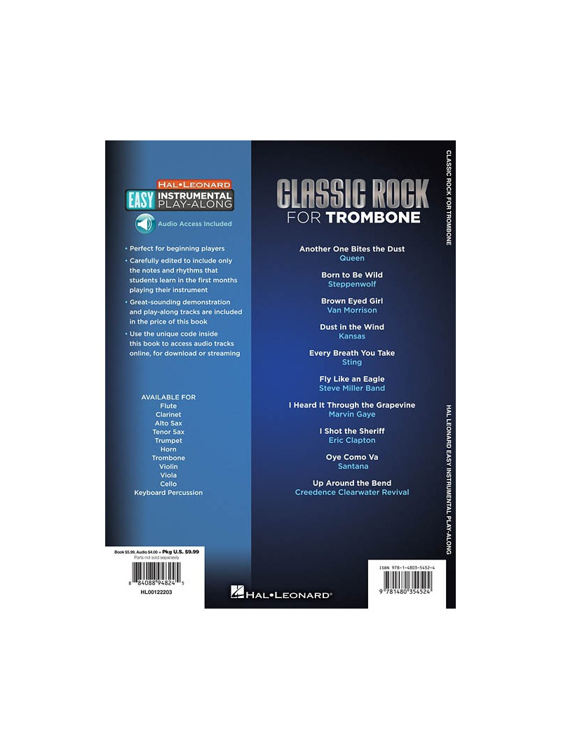 Classic Rock For Trombone (book/Audio Access)